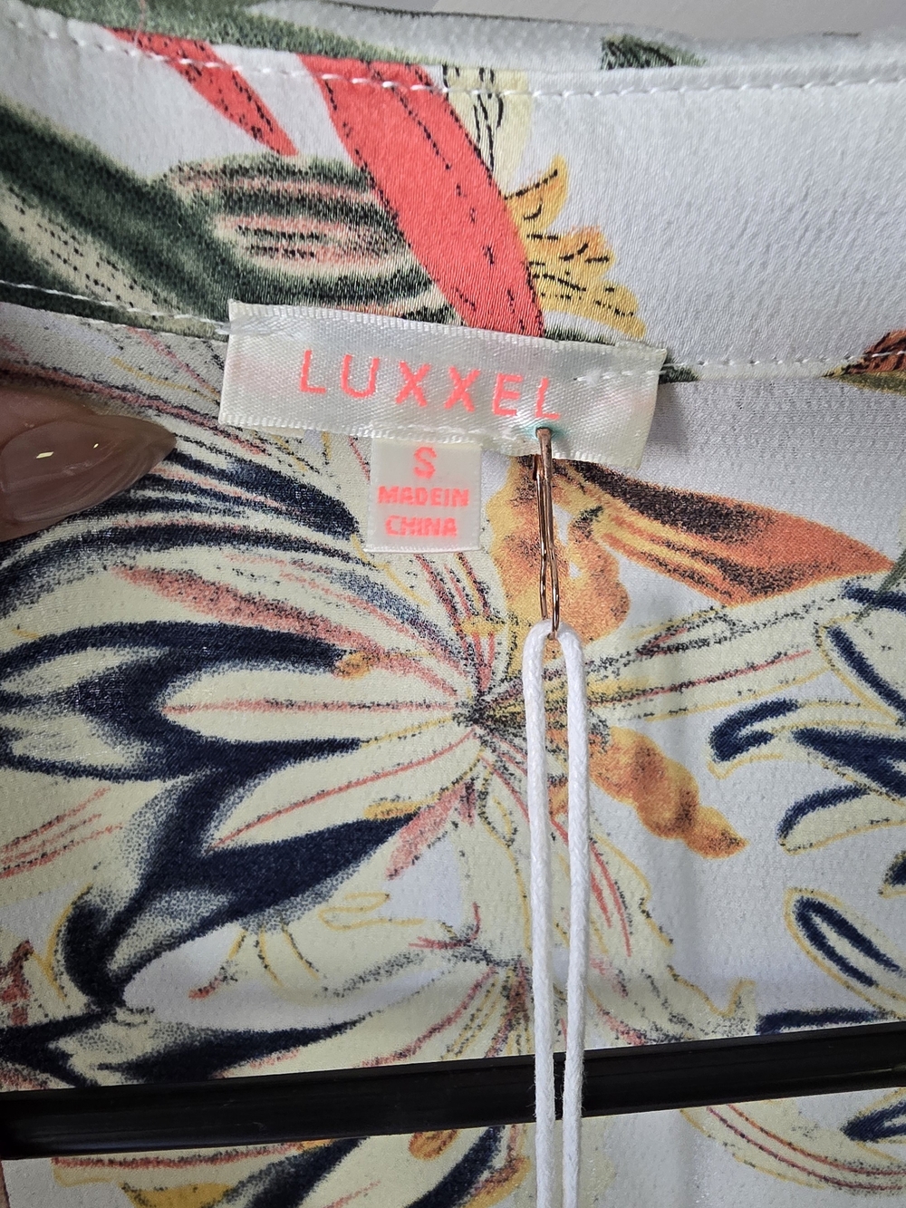 Luxxel Floral Wrap Dress in Cream with Green & Yellow Botanical Print - Picture 10 of 10